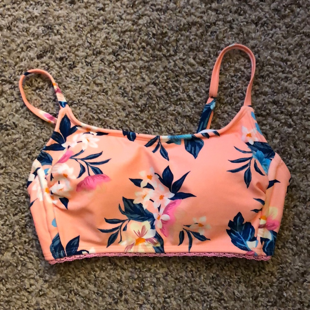 Bralette Midkini Lace Trim Bikini Top